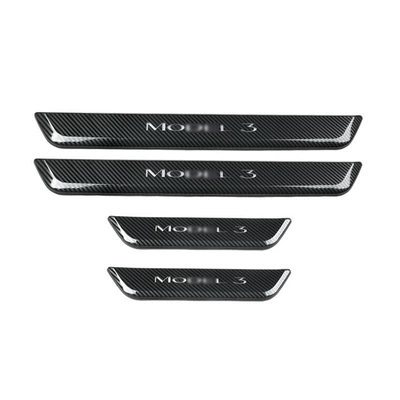 LED luminous welcome pedal – Dekorativ pedal başlıqları - model-3-threshold-bar-carbon-fiber-pattern4-pieces-1-set