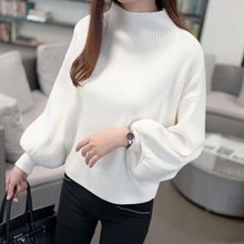 秋冬韩版针织女衫女装套头爆款春秋款外穿打底衫高档新品浅灰色