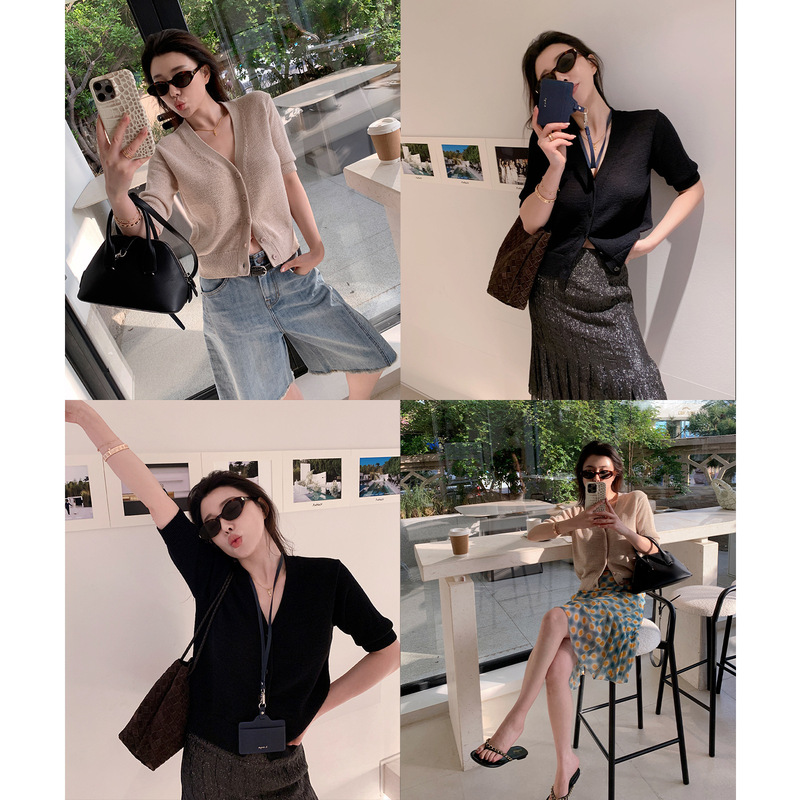 LICKYSENIOR 本期主推！棉麻开衫女春夏高级感显瘦百搭中袖上衣|undefined