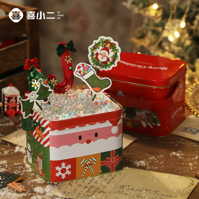 クリエイティブな新しいクリスマスリンゴ箱平安夜平安果包装箱ブリキ箱クリスマス装飾プレゼント包装|undefined