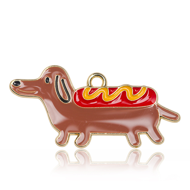 소시지 개 기름 떨어지는 펜던트 38*18mm2.6g 1개