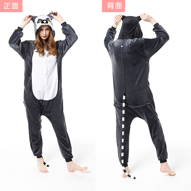 Otoño y invierno serie de animales de flanela de dibujos animados mono Goku polvo cerdo padres e hijos pareja ropa de casa interacción padre-hijo