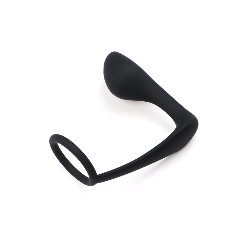 Locking Anal Plug with Ring Prostate Massager, Silicone Two-in-One Training Toy — detail image 6