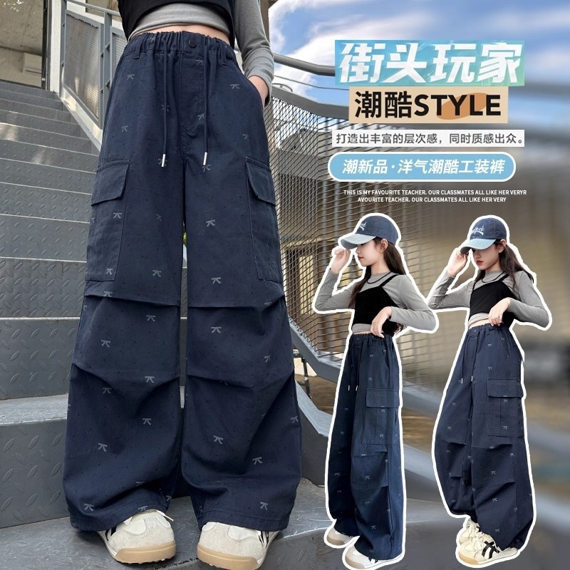 女童工装休闲裤春秋季2025年新款儿童韩版百搭女孩洋气宽松长裤子|undefined
