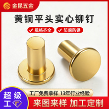 定制批发实心铆钉 半空心铆钉 平头扁圆头柳丁 黄铜紫铜铆钉