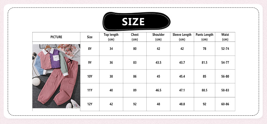 Mädchen Set Mit Color Blocked Langarmjacke Und Arbeitshose_voghion.com
