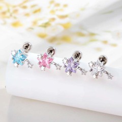 ヘンセン韓国版ドーパミンカラー五芒星ニッチi耳骨ネイルハイエンドガール軟骨ピアス耳骨ネイル