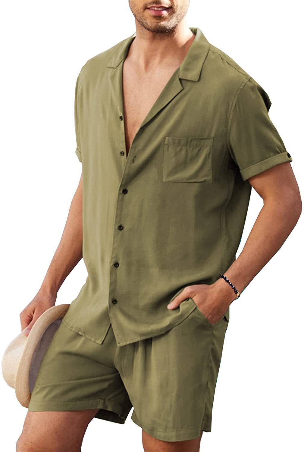 Men's Solid Color Shorts Sets Men's Clothing display picture 1