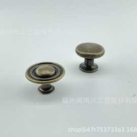 青古铜仿古实心抽屉衣柜木盒橱柜锌合金圆单孔拉手木盒五金提手
