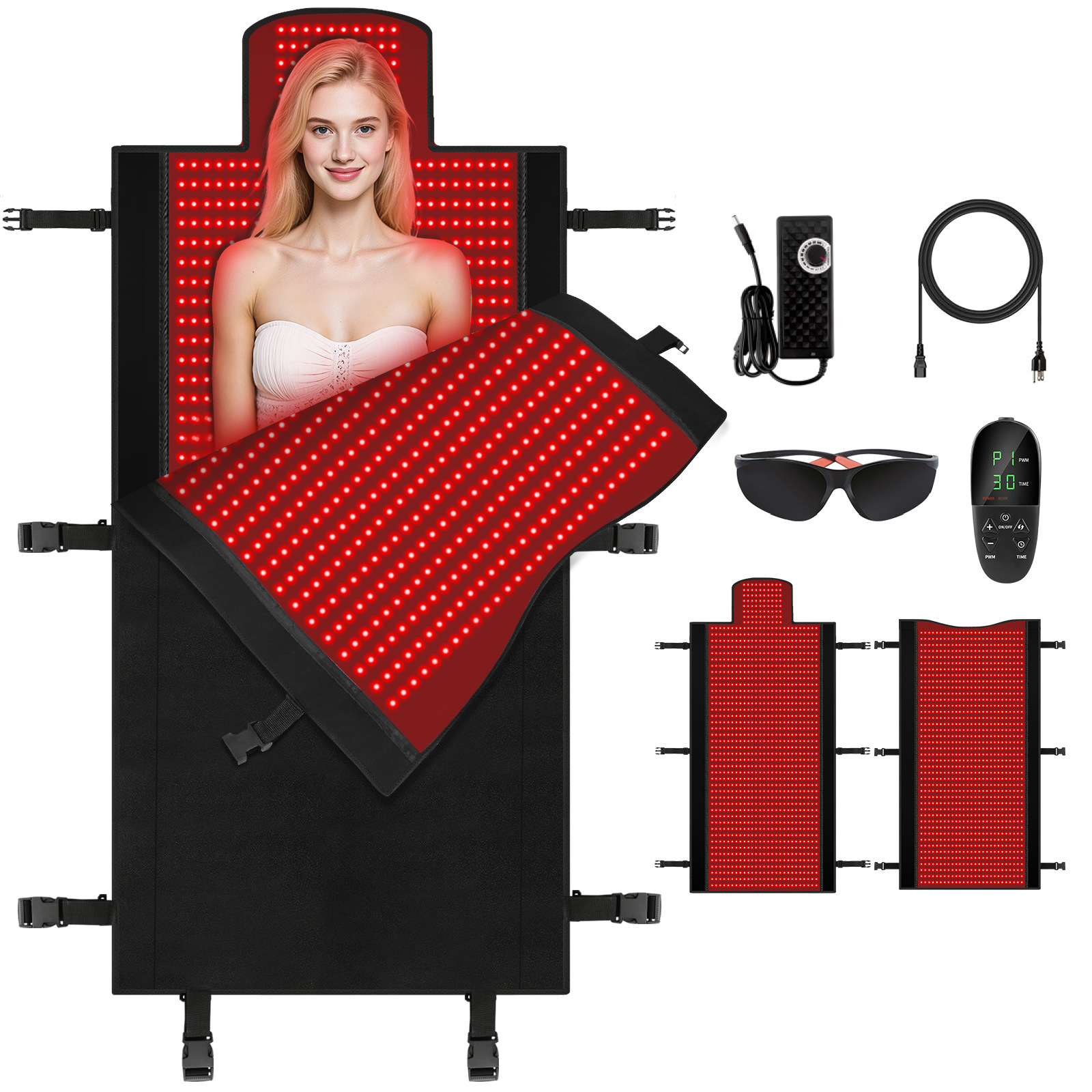 Cross-Border Red Light Infrared Physiotherapy Cabin Skin Care Whitening Repair Hot Compress Warm Red Light Physiotherapy Pad Whole Body Physiotherapy Sleeping Bag