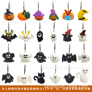 Factory Direct cross-border dedicated Halloween ghost festival resin hook series combination bathroom supplies sticky hook hardware