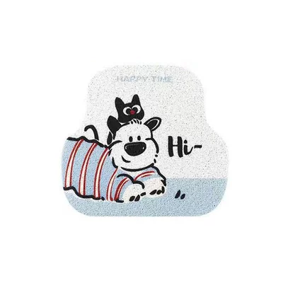 Dropshipping Cartoon Cute Versatile Avtomobil döşəmə paspasları - white-background-puppy-single-rear-row-silk-loop-5050cm