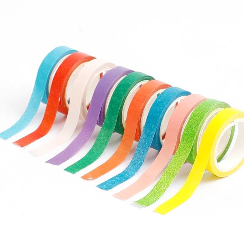 彩色糖果彩虹纯色胶带手账diy和纸可手撕美纹胶装饰贴纸
