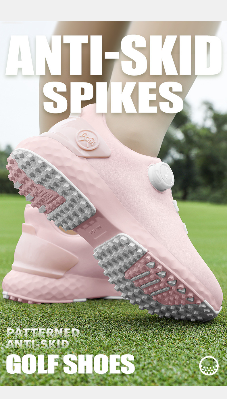 Giày golf nữ PGM chống thấm nước, núm vặn, đế foam êm — XZ353-xanh macaron, XZ353-Anh Đào tuyết trắng, XZ353-Hoa anh đào rơi Hồng chi tiết 15