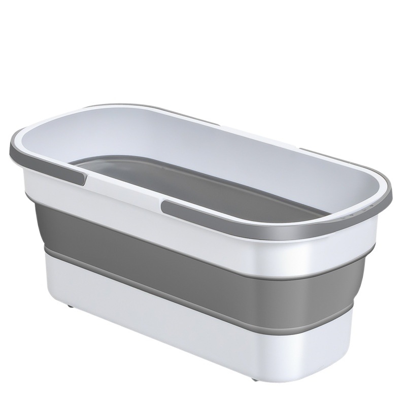 Cubo plegable redondo, cubo portátil para fregona, cubo de silicona al por mayor para lavado de coches, cubo de agua de plástico de mano, cubo rectangular para fregona image 1