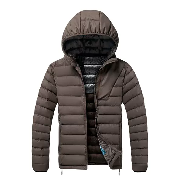 2026 Hooded Two-Piece Cotton Jacket European Size High-End Warm Ribbed Cotton Coat Slim Fit Inner Lining Plus Size Ribbed Cotton Coat