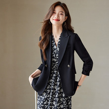 黑色小个子西装外套女2024新款春秋季高级感韩版职业通勤西服批发