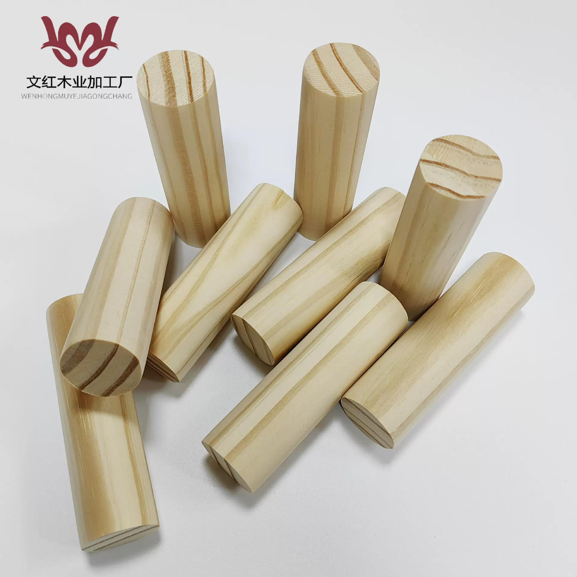 厂家直供实木松木榉木白蜡木荷木圆木片圆柱体圆形木条装饰摆挂件