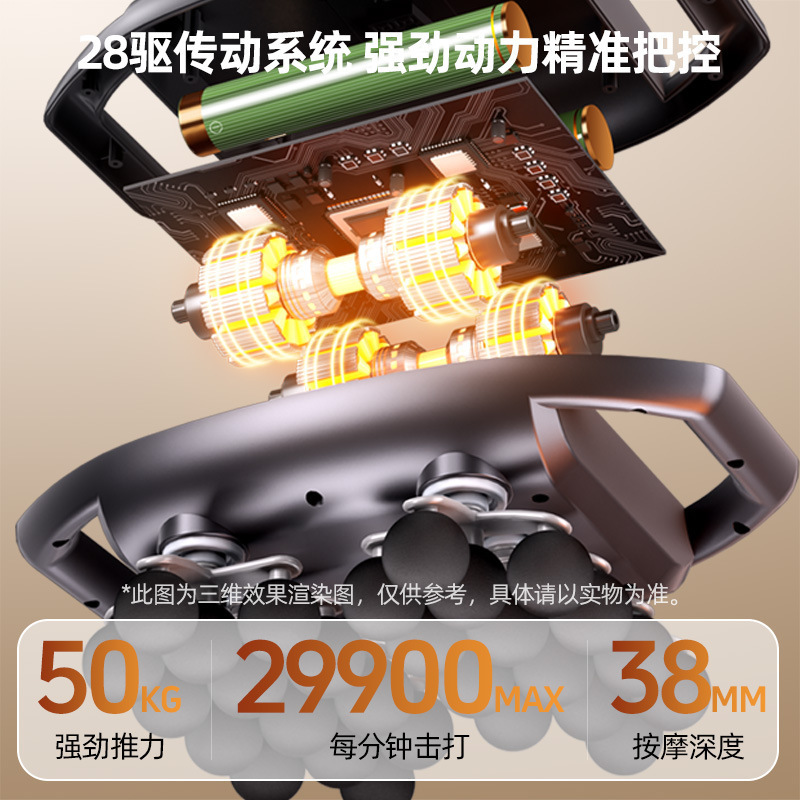 跨境新品28头筋膜枪专业级腰背高频震动深层肌肉放松6头按摩器|undefined