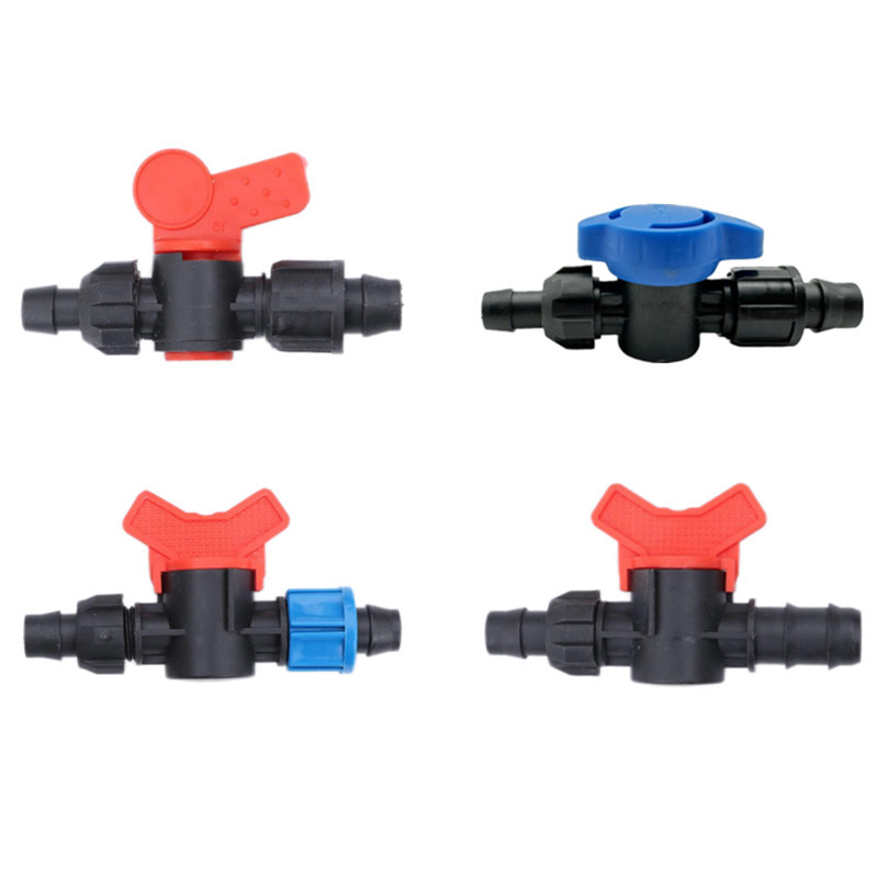 16 válvula de derivación de tubo de goteo accesorios de tubo de riego por goteo agrícola 4 puntos 6 puntos conector de banda flexible válvula de derivación de tubo duro