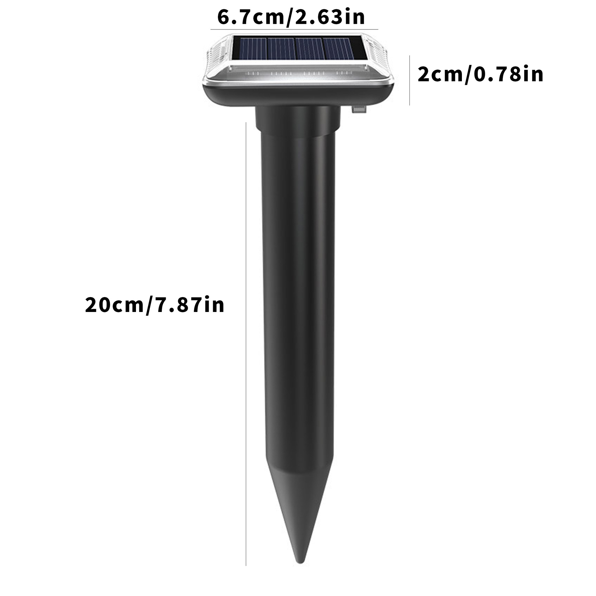 Transfronterizo caliente solar ratón repelente zumbador vibración Plug-and-play ultrasónico ratón repelente al aire libre serpiente repelente