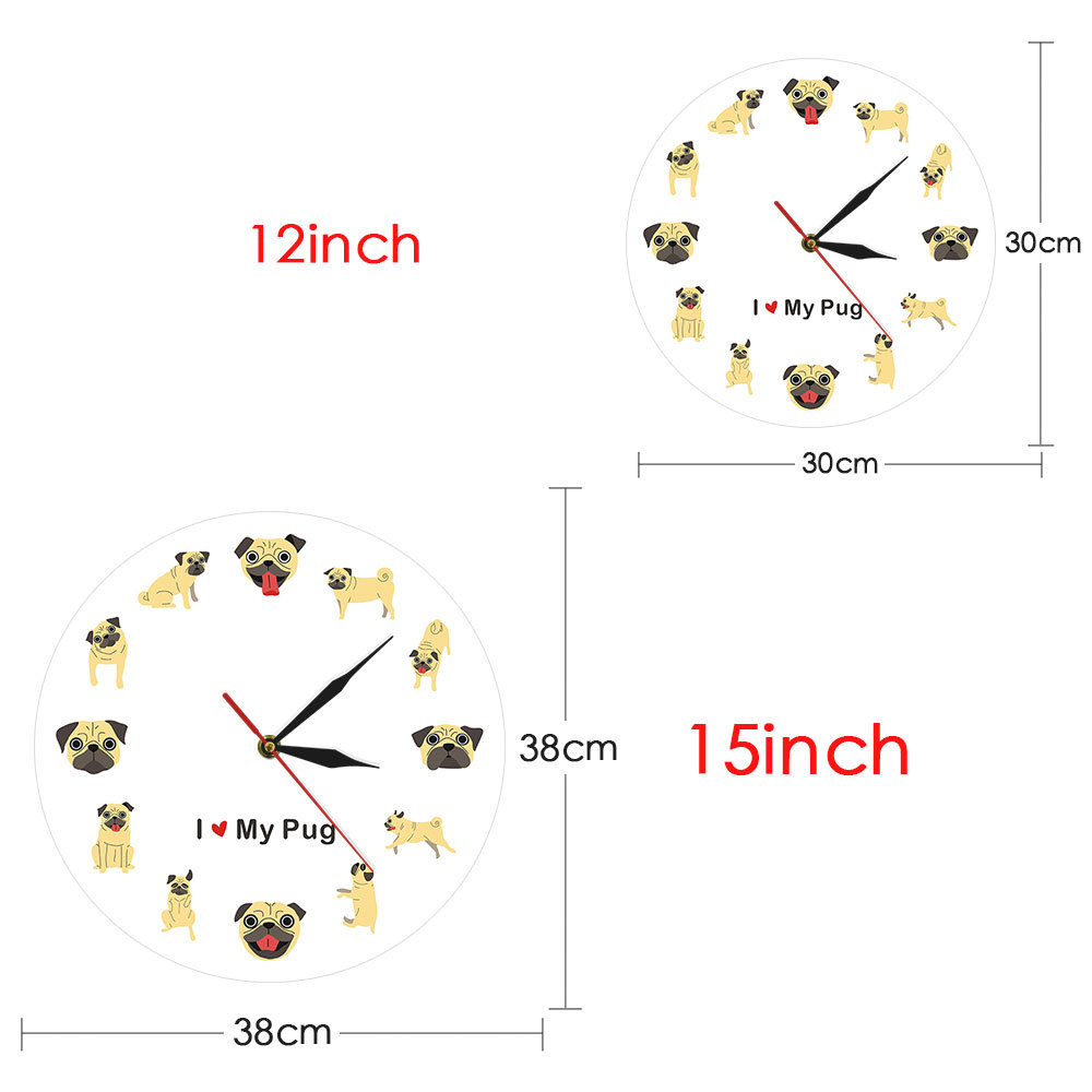 Pug Wall Clock Image 5