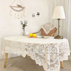 Korean retro lace tablecloth French simple romantic literary coffee table round table cover picnic cloth tablecloth table mat