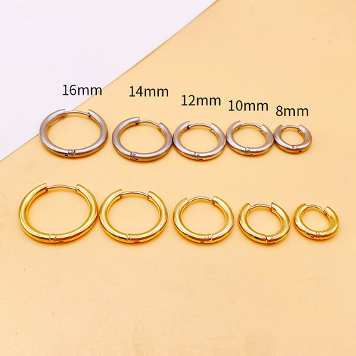 Korean hot-selling stainless steel earrings cross-border new style round ring circle men's ear studs European and American body piercing jewelry 