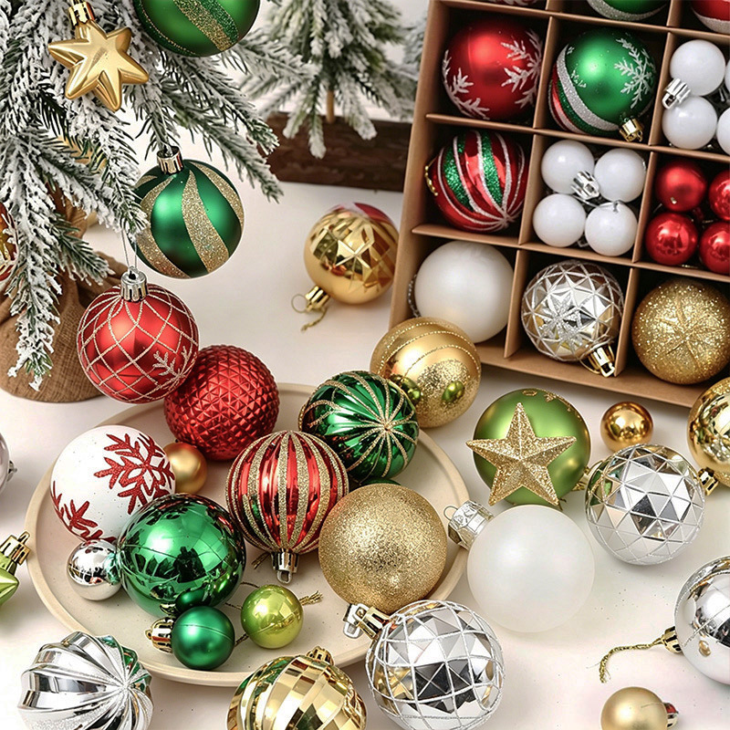 Juego de Esferas Navideñas Decorativas de Plástico para Navidades