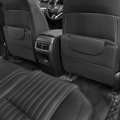 Car seat anti-kick cushion: Chair back anti-kick pad - black-pair