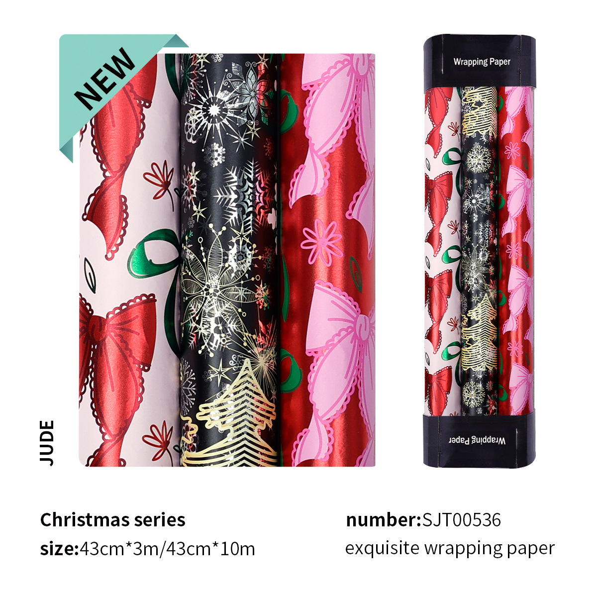 Transfronterizos para Amazon nuevo papel de aluminio de gran tamaño de papel de embalaje de regalo de cartas de copo de nieve de Navidad