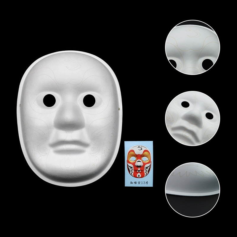 Máscara de pulpa de hilo de gancho de estilo chino drama ópera de Pekín máscara de maquillaje facial jardín de infantes niños bricolaje máscara pintada a mano