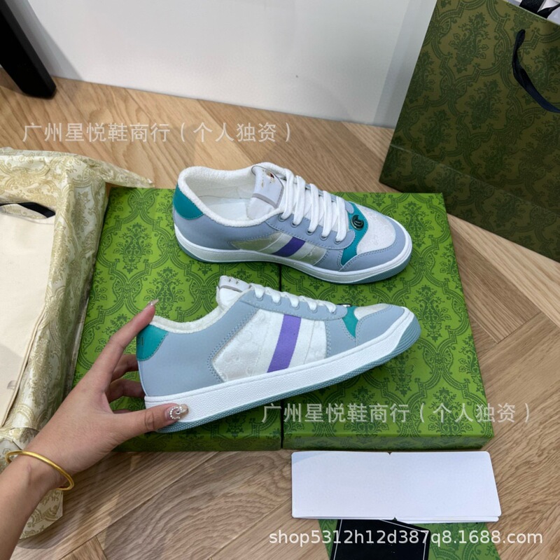 G's ダーティーシューズ刺繍プリント白靴 2025 初春スタイル古い色大きいサイズのカップルカジュアルシューズ女性用|undefined