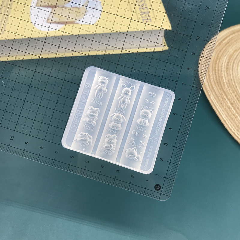 高透硅胶美人鱼花朵美甲模具浮雕纽扣膜具卡通指甲饰品装饰工具|undefined