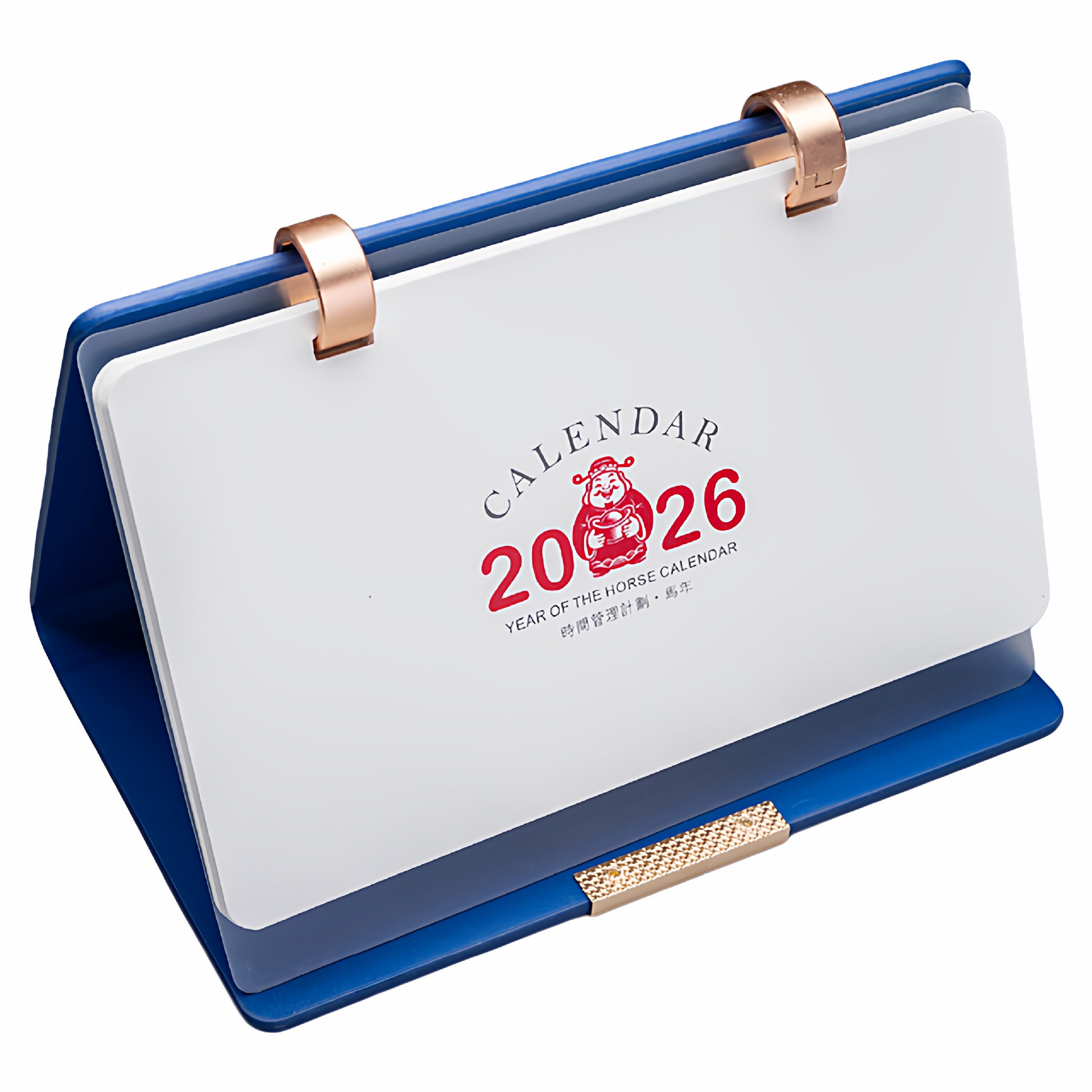 2026年高端创意笔记本皮本台历记事桌面环扣翻页月历印刷企业广告