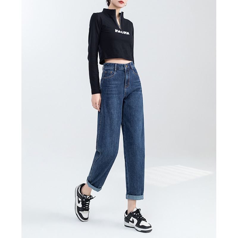 Special Clearance Sale, Sold Out, No Restock: High-Waisted Harem Jeans for Women, Loose Fit, Slimming Tapered Dad Jeans, Cropped Carrot Pants