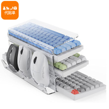 新款透明3层亚克力键盘架透明桌面托盘增高倾斜电脑键盘托支架