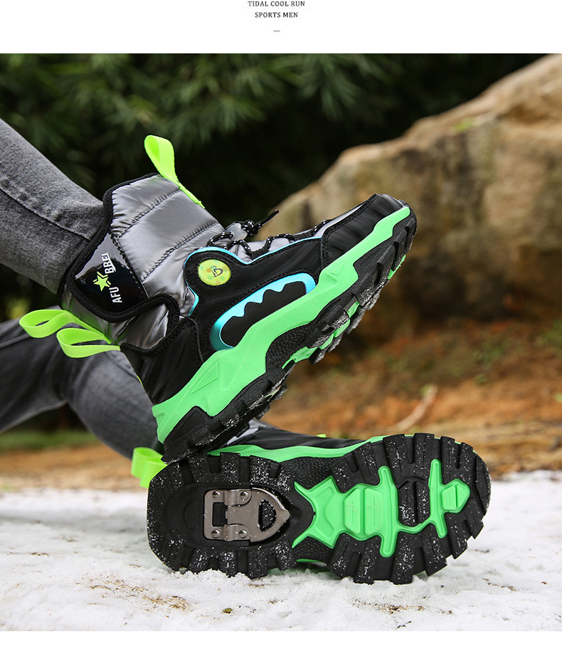 Dicke Schneestiefel für Kinder im Winter für Jungen und Mittelschüler, rutschfest, wasserdicht, plüschig und warm_voghion.com