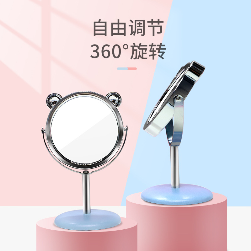 Dormitorio de escritorio de flujo de estudiante arena imprimir imagen tocador espejo diy de una sola cara de plástico lindo espejo de maquillaje giratorio