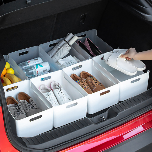 Car trunk storage box transparent plastic multifunctional sundry shoe car storage box with lid organizing shoe box