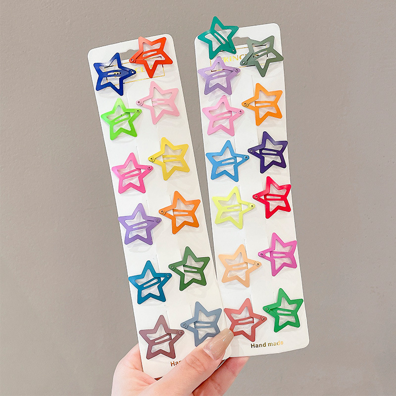 Lindo pentagrama estrella horquilla femenina lado Bangs BB clip horquilla para niños dopamina accesorios para el cabello pequeño clip tocado