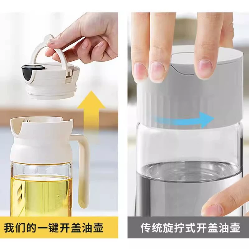 Automatic foldable glass antibacterial hermetic oil dispenser canned