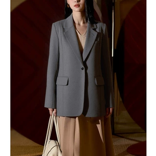 2026早春新款纯色西装外套女韩系高级感百搭西服气质名媛休闲上衣