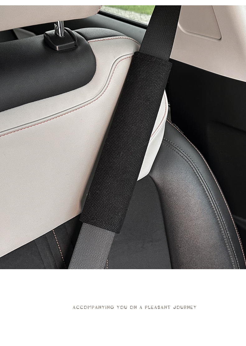 Cross-Border Car Seat Belt Shoulder Protector, Universal Cotton and Linen Car Seat Belt Protective Cover for All Seasons, Car Shoulder Protector