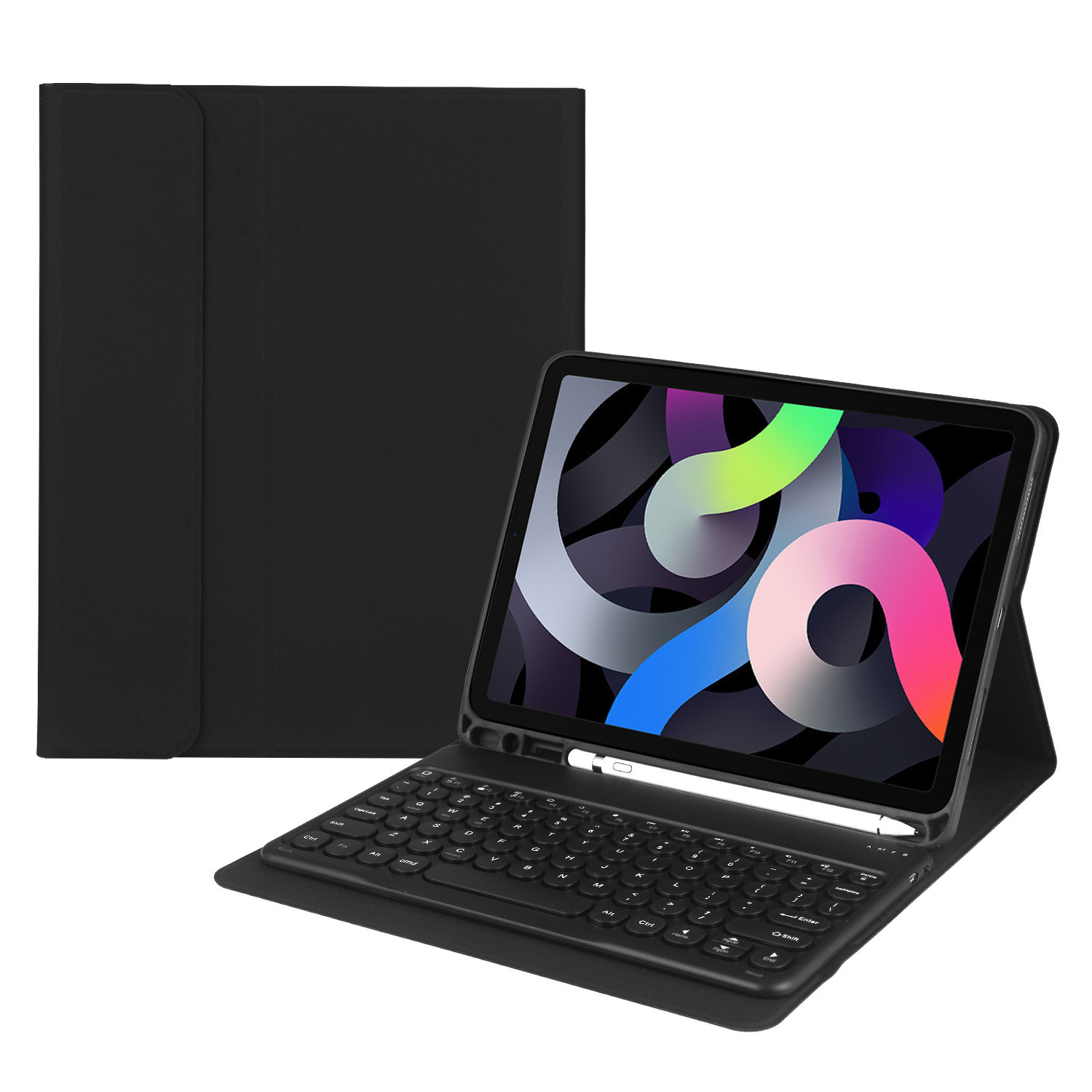 Funda protectora para teclado Bluetooth de 11 generaciones para iPad Funda de cuero para teclado táctil con tapa redonda pro11 magnética de 10,2 pulgadas