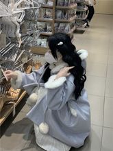 感冬款毛绒连帽毛呢外套女冬季加绒加厚中长款小个子呢子大衣