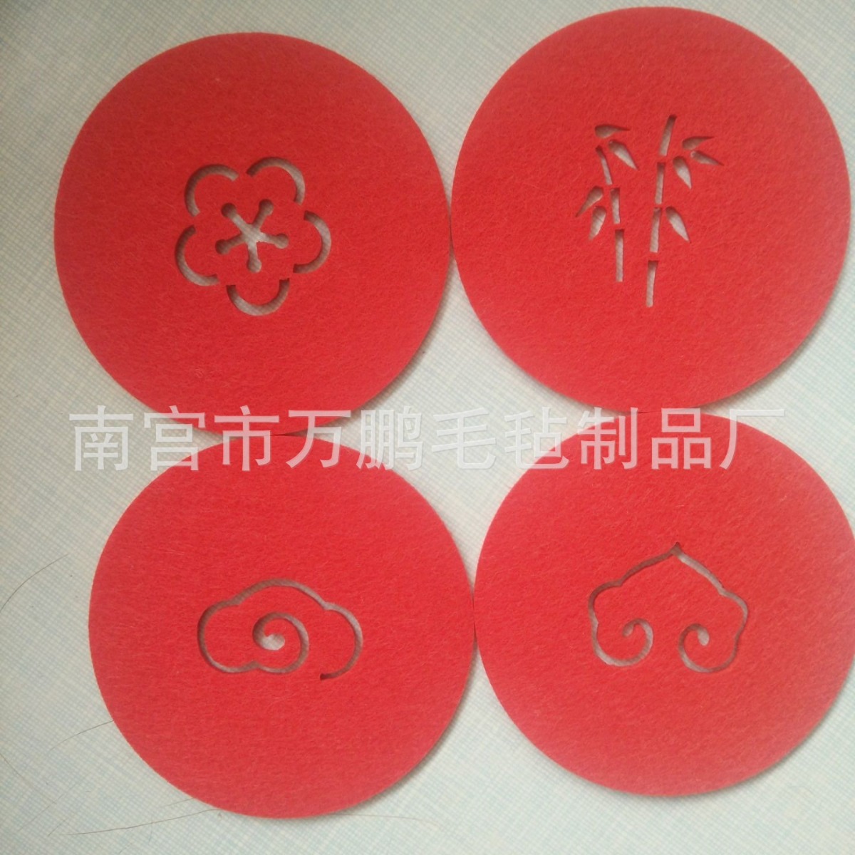 万鹏毛毡制品厂 生产供应  各种规格毛毡杯垫餐垫 可做logo