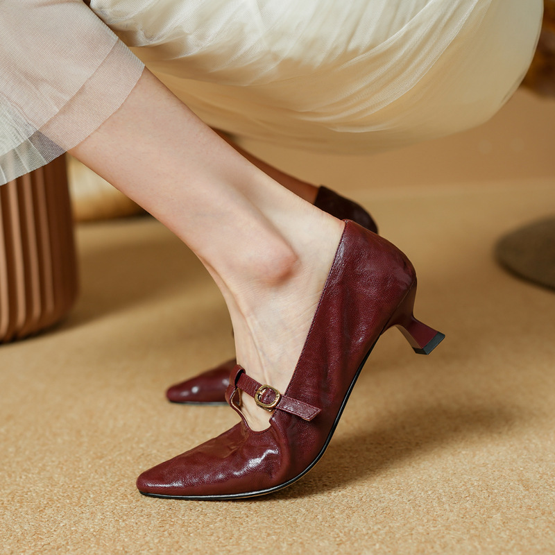 Women's Low Kitten Heel Pumps - Pointed Toe Ankle Strap Slingback, 1.4 Inch Heels For Summer & Dressy Outfits - View #11