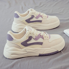 2024春季新款小白鞋女鞋學生透氣百搭運動休閒老爹鞋板鞋軟底春秋