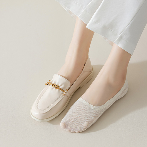 Women's Ship Socks for Spring and Summer, Thin, Anti-Slip, Non-Slip, INSL Fashion Invisible Socks for Girls, Light Mouth, Short Socks for Loafers in Summer